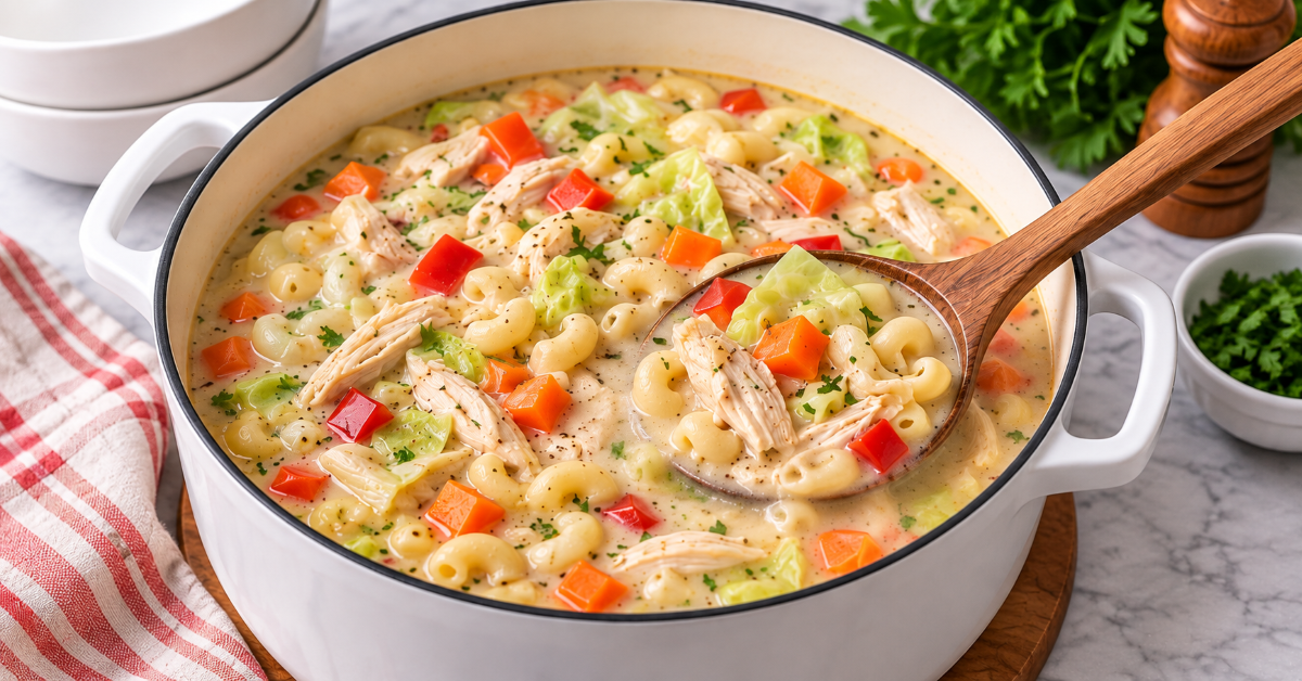 easy sopas recipe finish product in a white ceramic pot